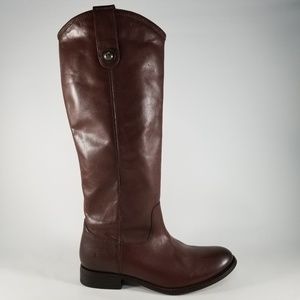 Frye Melissa Button Womens Tall Riding Boots Brown